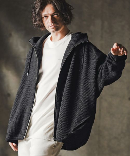 【GLIMCLAP(グリムクラップ)】【予約販売8月下旬～9月上旬入荷】Zip-up hoodie-Soft brushed waffle fabric- ジップアップパーカー(19-013-gla-cf)