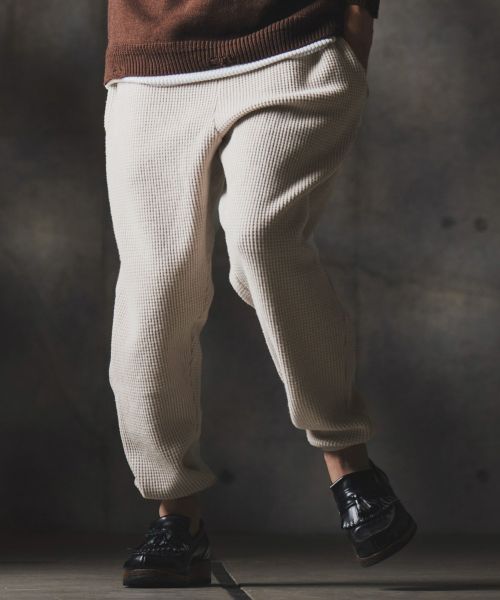 【GLIMCLAP(グリムクラップ)】【予約販売8月下旬～9月上旬入荷】Relax & Slim-fit joggers-Soft brushed waffle fabric- ジョガーパンツ(19-014-gla-cf)