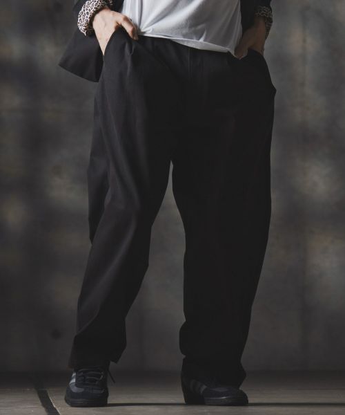【GLIMCLAP(グリムクラップ)】【予約販売8月中旬～下旬入荷】Wide-leg trousers-stretch chino cloth- チノパンツ(19-002-gla-cf)
