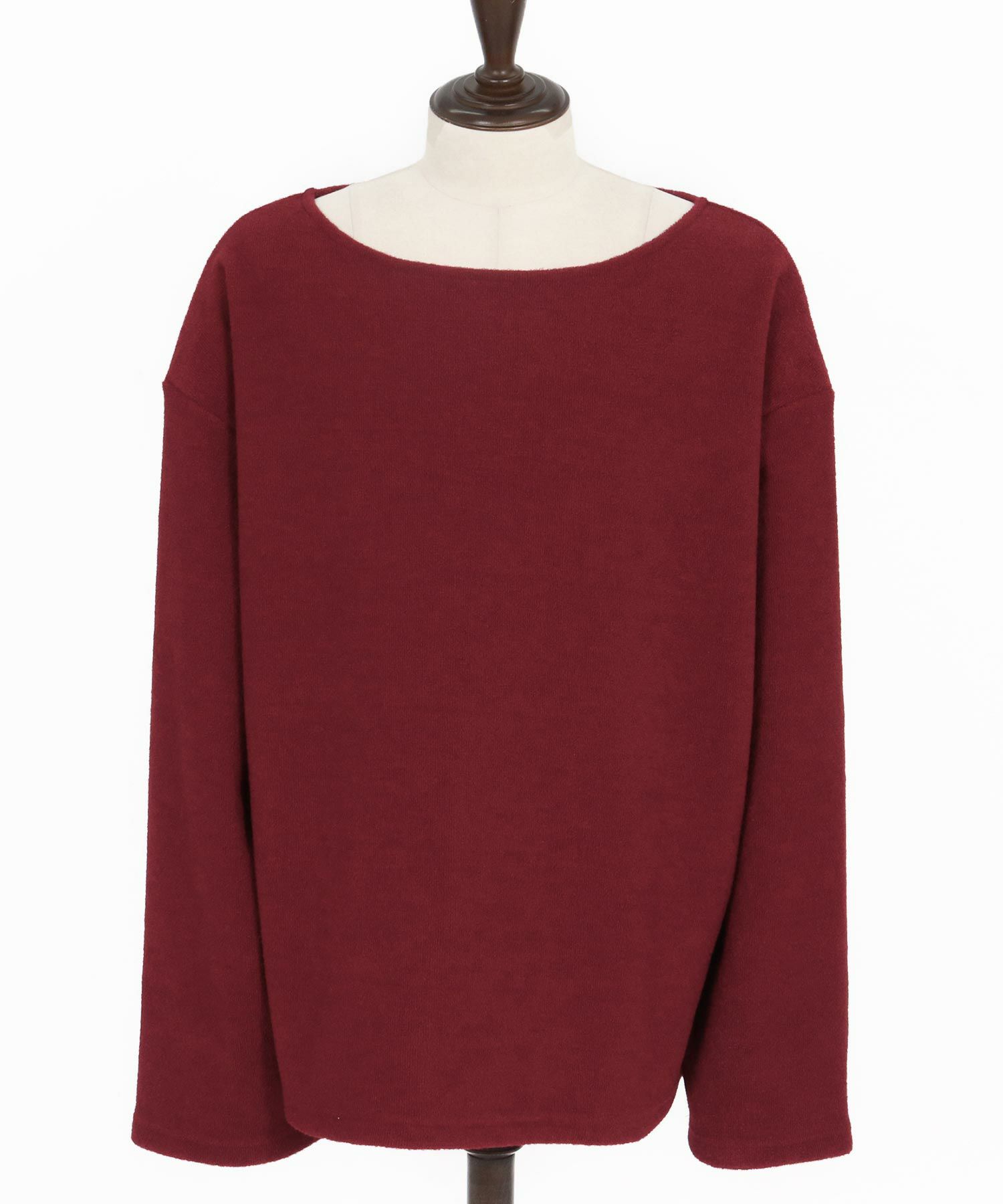 Jih Nunc(ジーヌンク)】ボートネックルーズシルエット起毛カットソー