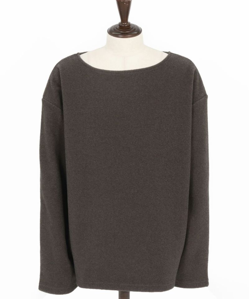 Jih Nunc(ジーヌンク)】ボートネックルーズシルエット起毛カットソー