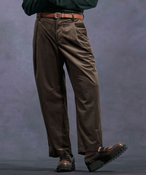 【Jih Nunc(ジーヌンク)】【予約販売10月中旬～下旬入荷】タックワイドシルエットコーデュロイパンツ(JIH-R1113)
