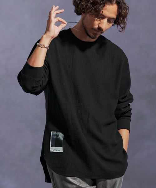 【Jih Nunc(ジーヌンク)】【予約販売9月下旬～10月上旬入荷】ワッフルクルーネックカットソー(JIH-R1107)