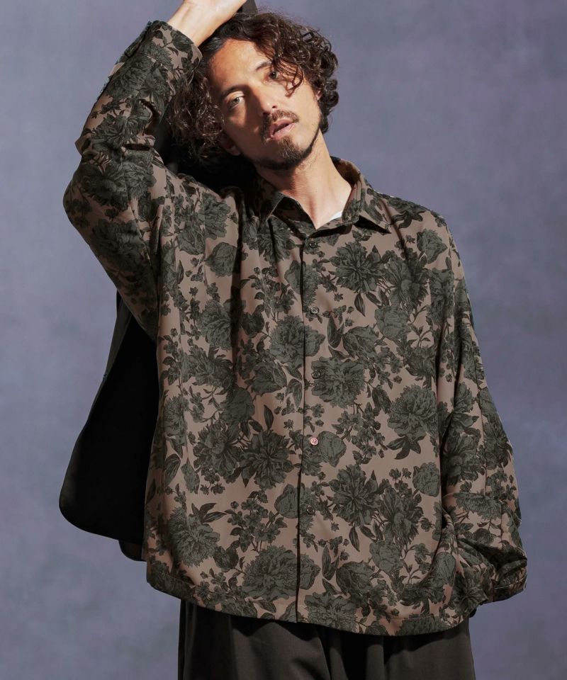 ラフルスキー　「カンヌ」 Jih Nunc(ジーヌンク)】フラワー総柄ドルマンスリーブシャツ(JIH-R1119