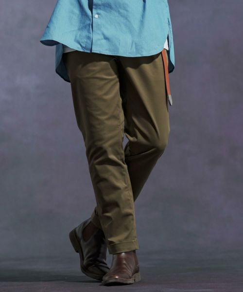 【Jih Nunc(ジーヌンク)】【予約販売9月下旬～10月上旬入荷】ストレッチタックスリムテーパードチノパンツ(JIH-R1112)
