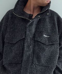 EGO TRIPPING×PROPA9ANDA刺繍入りジャケットカーキ染め粹×叛 EGO TRIPPING エゴトリッピング / WOOL COSSACK JACKET ウール