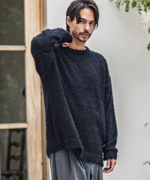 【CAMBIO(カンビオ)】【予約販売10月中旬～下旬入荷】Minimal Shaggy Knit Pullover シャギーニット(PF-252-010)