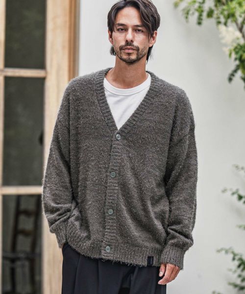 【CAMBIO(カンビオ)】【予約販売10月中旬～下旬入荷】Minimal Shaggy Knit Cardigan シャギーニットカーディガン(PF-252-011)