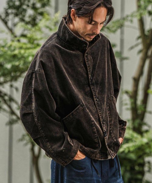 【CAMBIO(カンビオ)】【予約販売10月中旬～下旬入荷】Medium Wale Chemical Wash Corduroy Military jacket ミリタリージャケット(PF-252-012)
