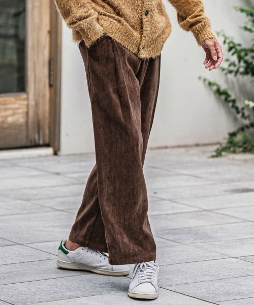 【CAMBIO(カンビオ)】【予約販売10月中旬～下旬入荷】chenille Fabric Two Tuck Pants ツータックパンツ(PF-252-006)