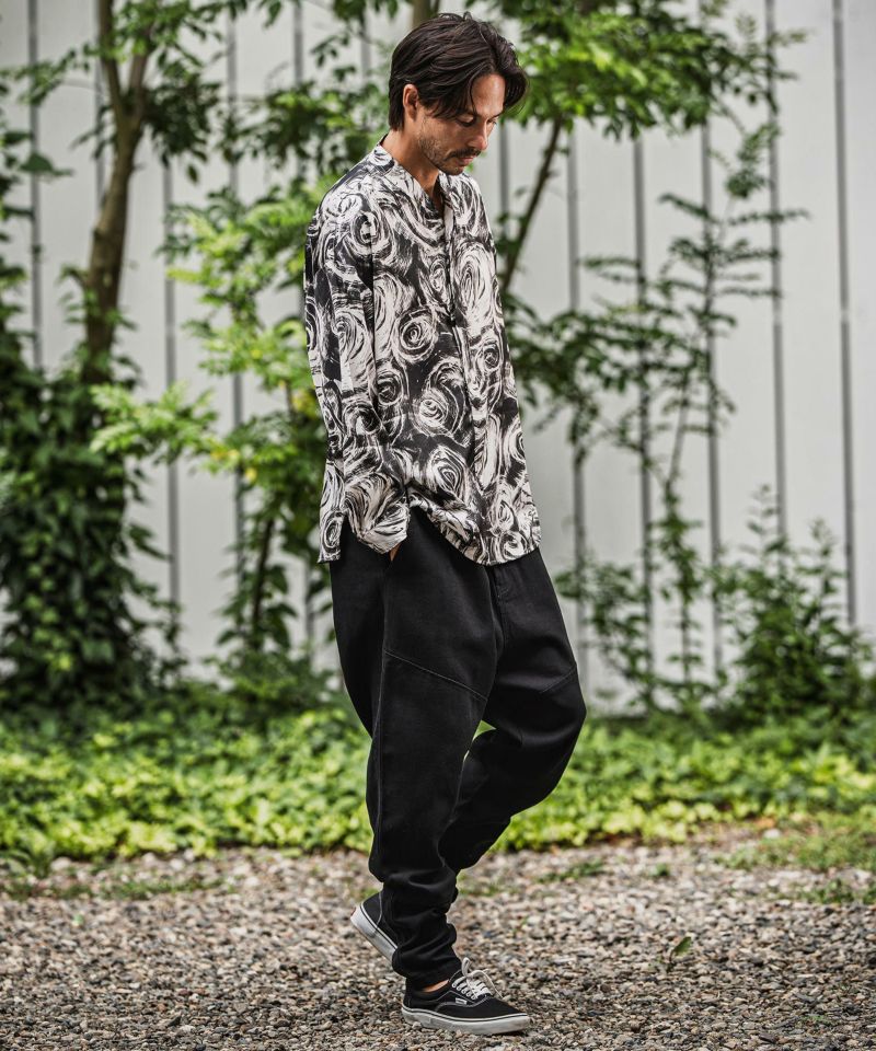 CAMBIO(カンビオ)】バックリブダックサルエルテーパードパンツ