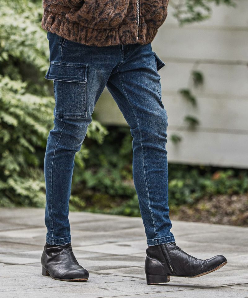 CAMBIO サルエルパンツ バルーン ワイドテーパード L デニム