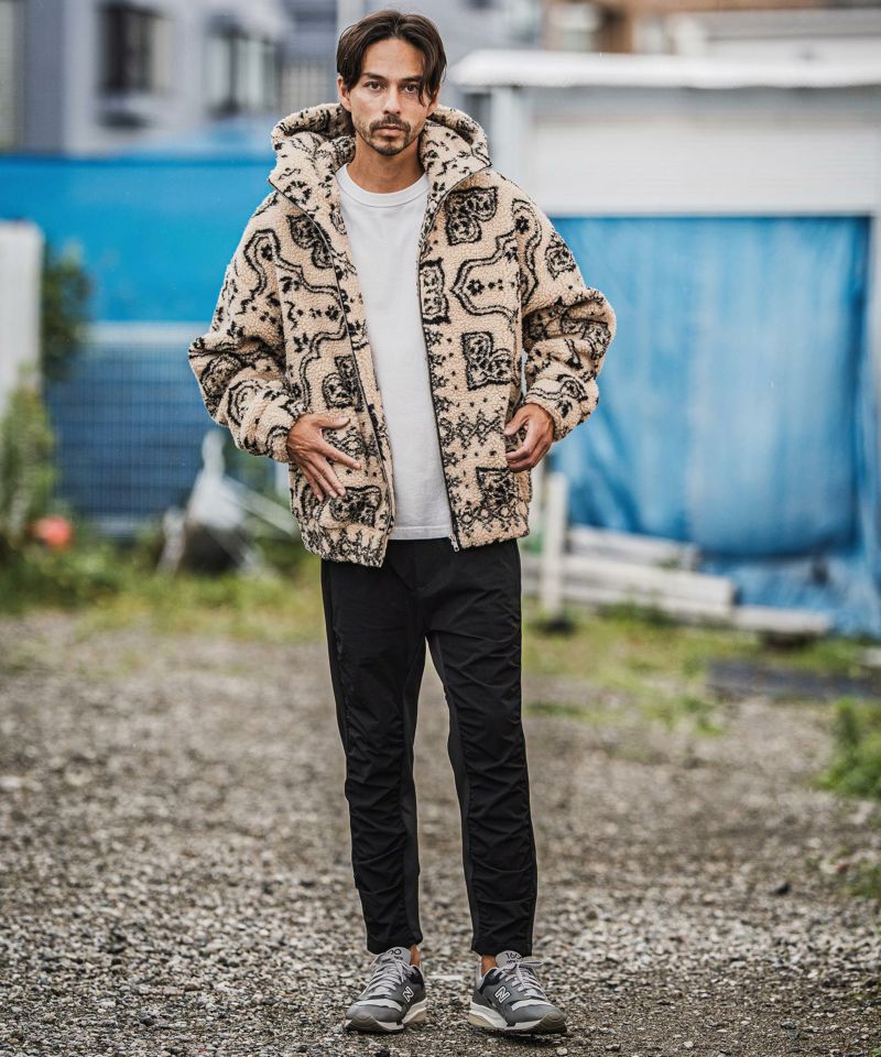 【CAMBIO】総柄サイドラインパンツ CAMBIO パンツ mp14013- Leopard Twill Wide Straight Pants