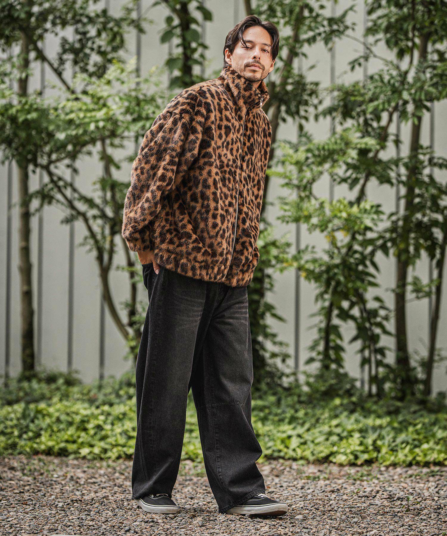 CAMBIO(カンビオ)】Oversized Leopard Fleece Jacket フリース