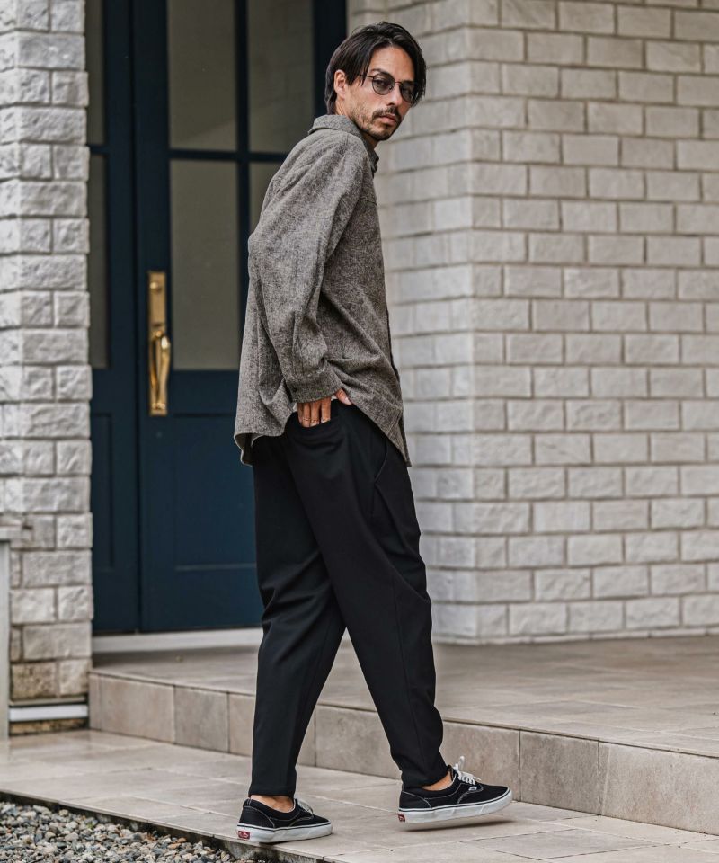 CAMBIO カンビオ　
デニム変形ブッシュバルーンパンツ
ダークブルー 30%OFF【CAMBIO(カンビオ)】バンドカラービッグシルエットシャツ