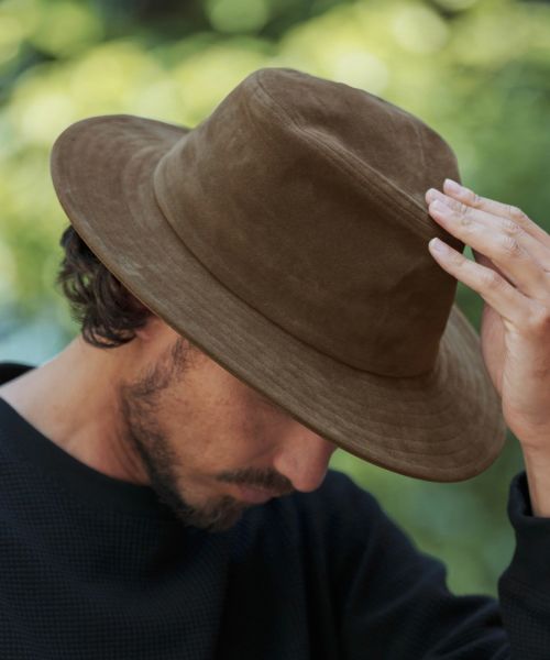【CAMBIO(カンビオ)】【予約販売9月中旬～下旬入荷】Synthetic Roughout Leather Hat レザーハット(NF-252-BO016)