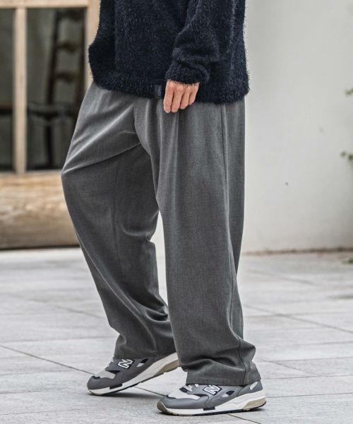 【CAMBIO(カンビオ)】【予約販売9月中旬～下旬入荷】Slacks Fabric Wide Straight Pants ワイドストレートパンツ(A54225cmb)