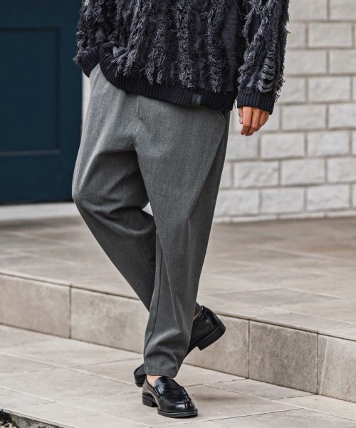 【CAMBIO(カンビオ)】【予約販売9月中旬～下旬入荷】Slacks Fabric Tapered Pants テーパードパンツ(A54725cmb)