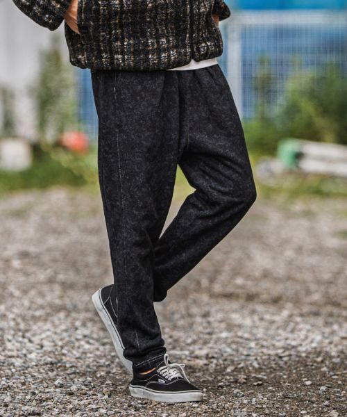 【CAMBIO(カンビオ)】【予約販売9月上旬～中旬入荷】Used Like Print Sweat Tuck Pants スウェットパンツ(CMP-252-006)