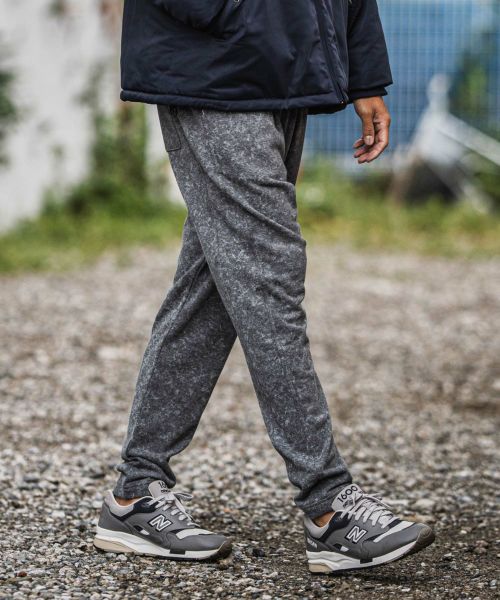 【CAMBIO(カンビオ)】【予約販売9月上旬～中旬入荷】Used Like Print Sweat Tuck Pants スウェットパンツ(CMP-252-006)