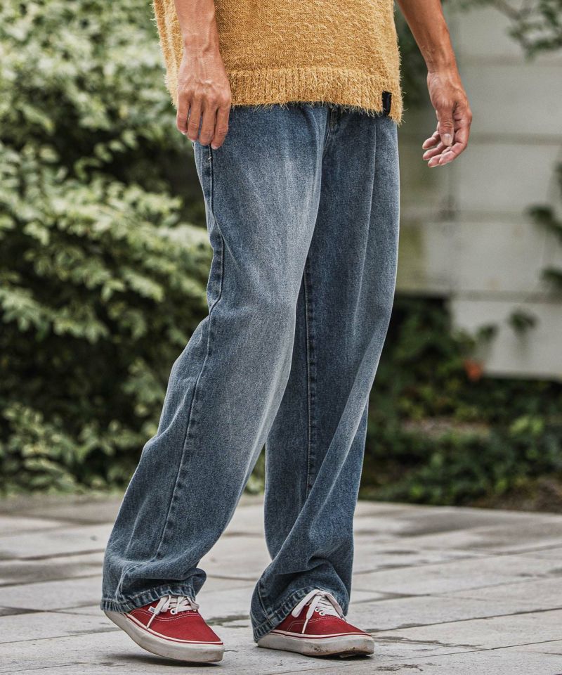 cambio カンビオ　デニムパンツ CAMBIO(カンビオ)】Wide Straight Line Tuck Denim Pants デニム