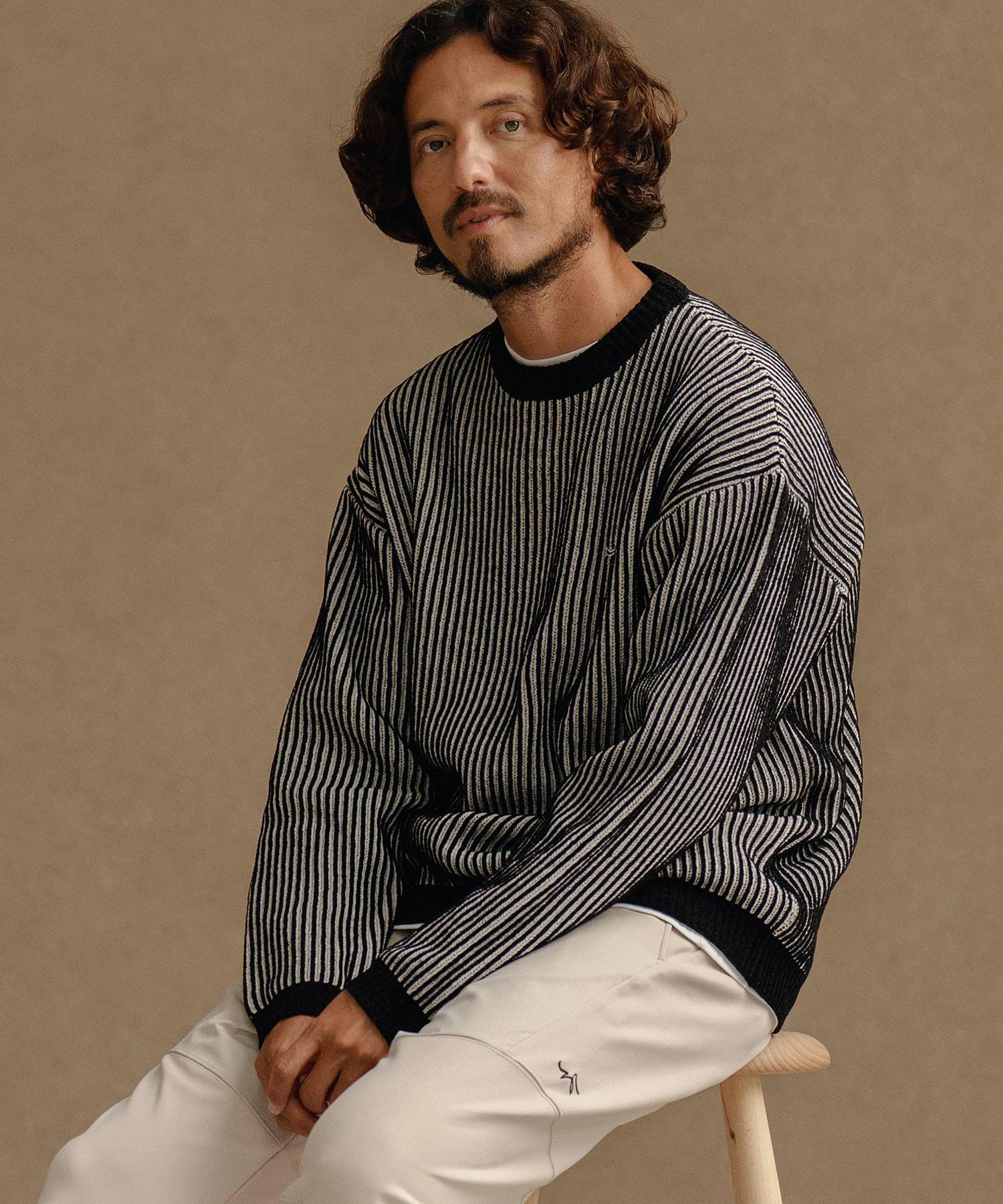 CALL&RESPONSE(コールアンドレスポンス)】ストライプ畦編みニットPO