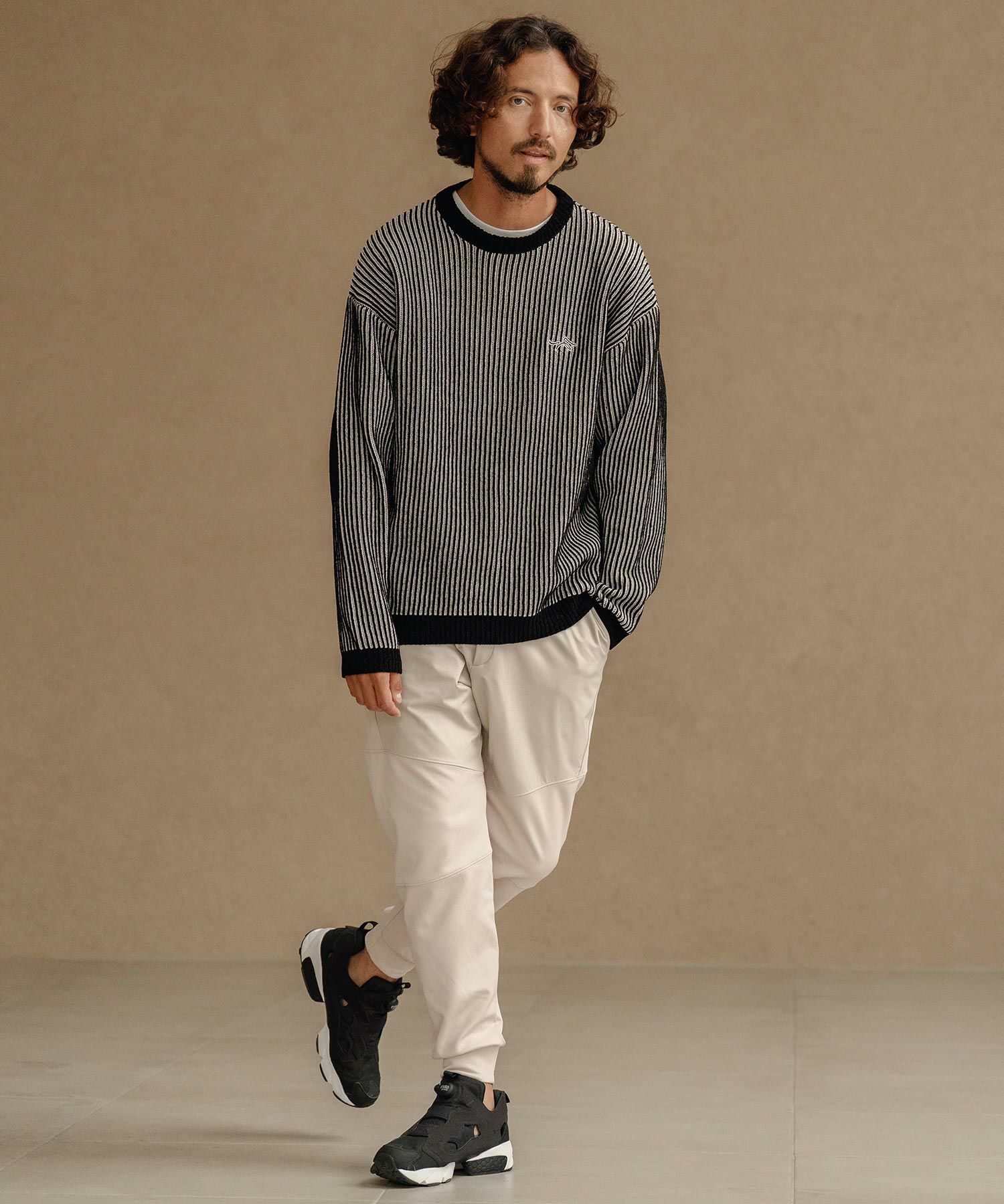 ノ*ー様 CALL&RESPONSE サイセンタク ストライプニット サイズM CALL&RESPONSE(コールアンドレスポンス)】ストライプ畦編みニットPO