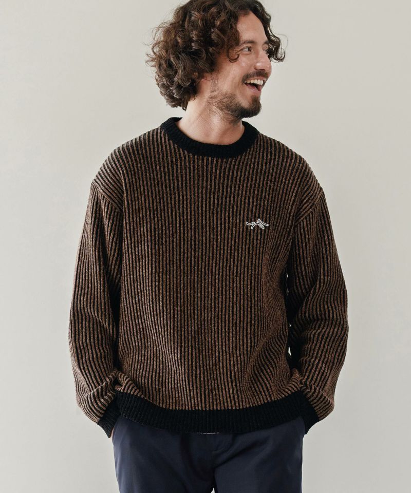 ノ*ー様 CALL&RESPONSE サイセンタク ストライプニット サイズM CALL&RESPONSE(コールアンドレスポンス)】ストライプ畦編みニットPO