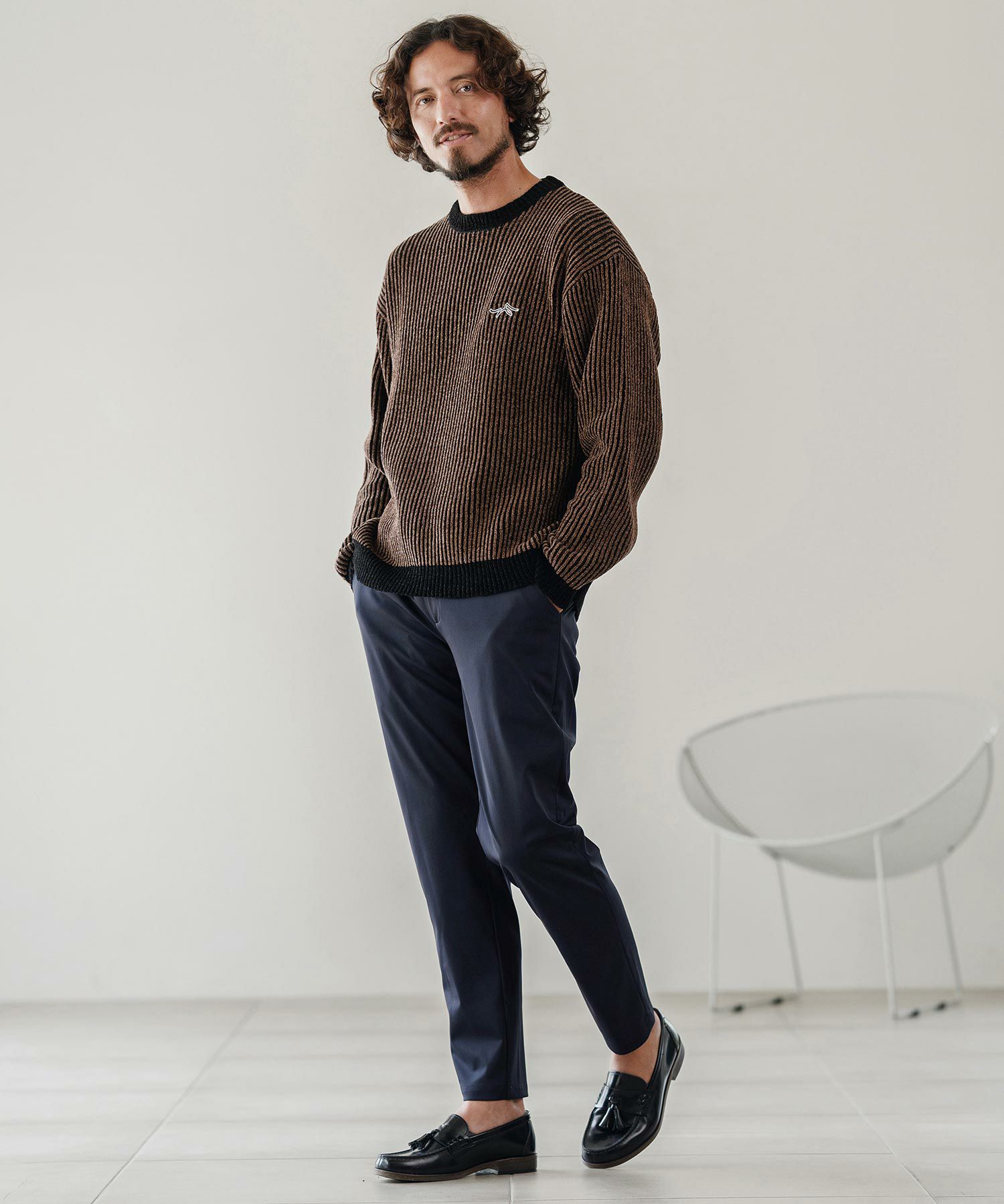 CALL&RESPONSE(コールアンドレスポンス)】ストライプ畦編みニットPO