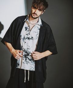 no id. 　ノーアイディー　カーディガン　猫 NO ID.(ノーアイディー)】2WAYﾄﾞﾙﾏﾝｽﾘｰﾌﾞﾆｯﾄC-D カーディガン(457010