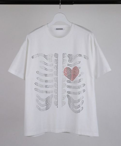 【DISCOVERED(ディスカバード)】【予約販売4月上旬～中旬入荷】HOTFIX BONE&HEART TEE Tシャツ(DC-SS26-CU-03)