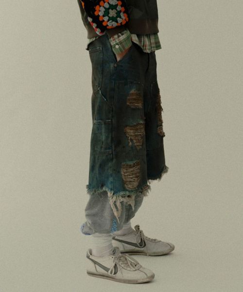 【DISCOVERED(ディスカバード)】【予約販売4月上旬～中旬入荷】DOUBLE KNEE DENIM SHORTS デニムショーツ(DC-SS26-PT-01)