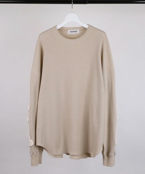 【DISCOVERED(ディスカバード)】【予約販売4月上旬～中旬入荷】BONE CROCHET WAFFLE CUTSEWN カットソー(DC-SS26-CU-06)