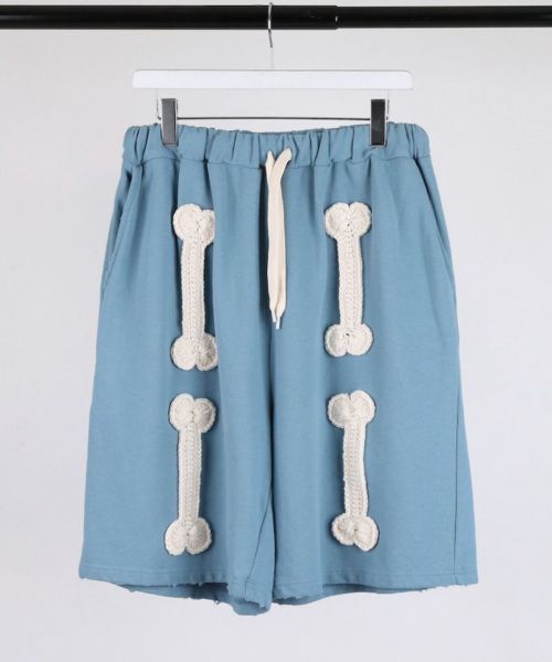 【DISCOVERED(ディスカバード)】【予約販売4月上旬～中旬入荷】BONE CROCHET SWEAT SHORTS スウェットショートパンツ(DC-SS26-CU-08)