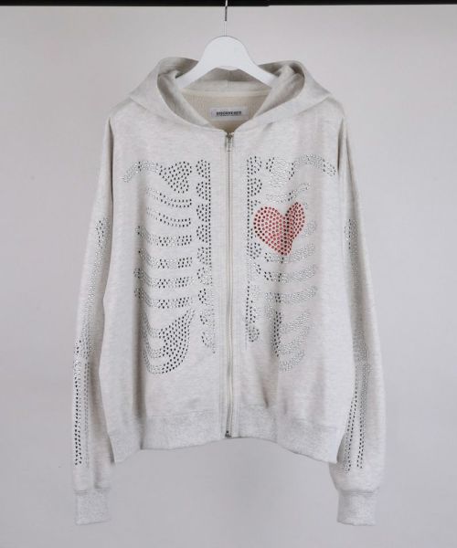 【DISCOVERED(ディスカバード)】【予約販売3月上旬～中旬入荷】HOTFIX BONE&HEART PARKA パーカー(DC-SS26-CU-02)