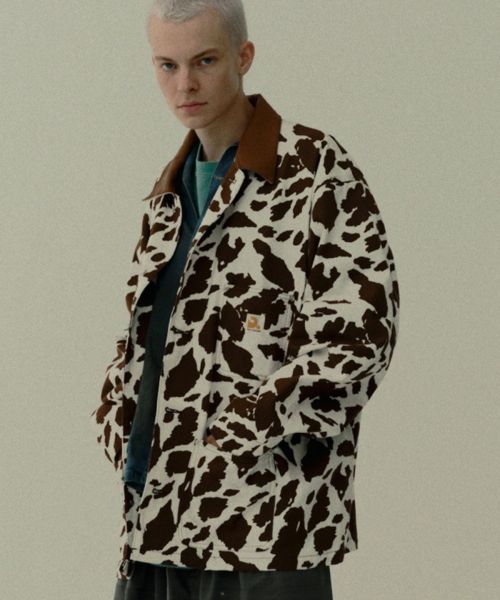 【DISCOVERED(ディスカバード)】【予約販売3月上旬～中旬入荷】COW PRINT COVERALL カバーオール(DC-SS26-BL-01)
