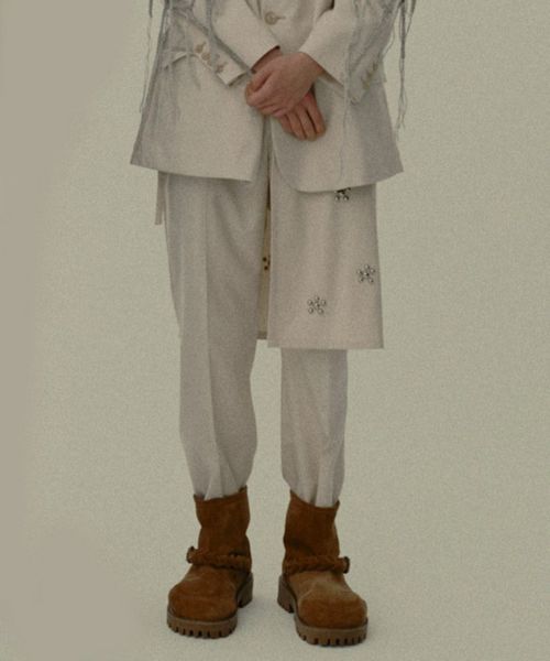 【DISCOVERED(ディスカバード)】【予約販売2月上旬～中旬入荷】RAMPONI STUDS WRAP SKIRT PANTS ラップスカート パンツ(DC-SS26-PT-09)