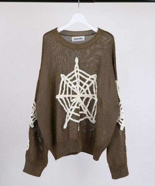 【DISCOVERED(ディスカバード)】【予約販売2月上旬～中旬入荷】MOLE SPIDER MESH KNIT クルーネックニット(DC-SS26-KN-01)