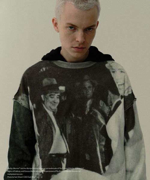 【DISCOVERED(ディスカバード)】【予約販売2月上旬～中旬入荷】MARILYN MONROE INKJET PRINT SWEAT スウェット(DC-SS26-CU-10)
