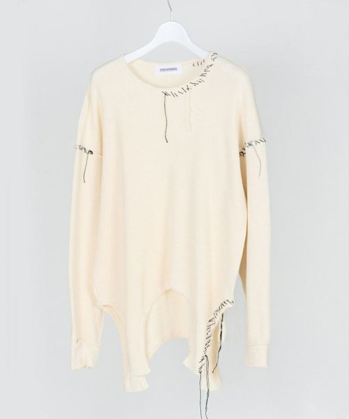 【DISCOVERED(ディスカバード)】【予約販売2月上旬～中旬入荷】GARTER LOOPING DAMAGE CUTSEWN カットソー(DC-CL-CU-03)