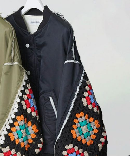 【DISCOVERED(ディスカバード)】【予約販売2月上旬～中旬入荷】CROCHET SLEEVE LITE MA-1 ブルゾン(DC-CL-BL-05)