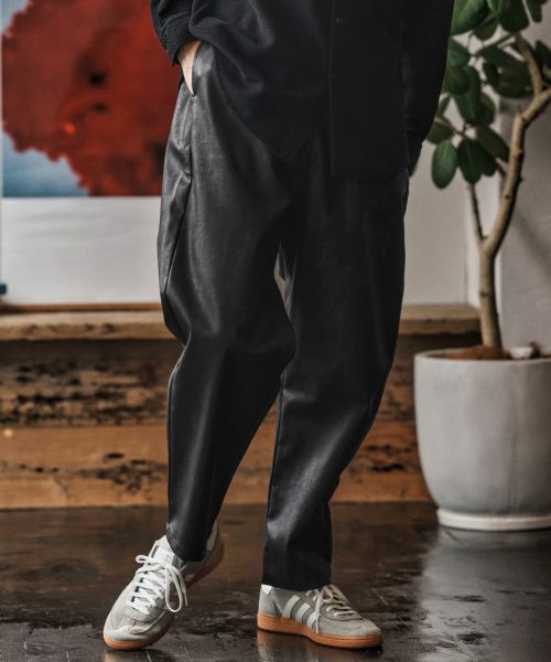 【CAMBIO(カンビオ)】【予約販売10月中旬～下旬入荷】 Tie dyed Synthetic Leather Balloon Pants レザーバルーンパンツ(CAM25AW-009)