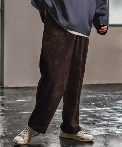 【CAMBIO(カンビオ)】【予約販売10月中旬～下旬入荷】 Tie dye Corduroy Wide Straight Pants ワイドストレートパンツ(CAM25AW-014)