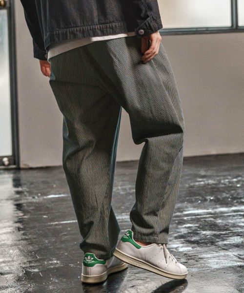 【CAMBIO(カンビオ)】【予約販売10月中旬～下旬入荷】 Denim Stripe Balloon Pants デニムバルーンパンツ(CAM25AW-008)