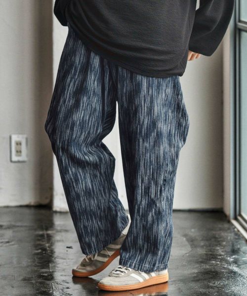 【CAMBIO(カンビオ)】【予約販売10月中旬～下旬入荷】 Denim Jacquard Wide Straight Pants ワイドストレートパンツ(CAM25AW-012)