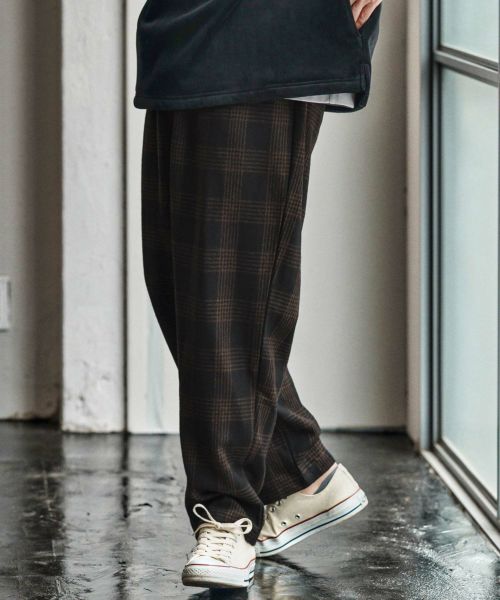 【CAMBIO(カンビオ)】【予約販売10月中旬～下旬入荷】 Classical Check Balloon Pants チェック柄バルーンパンツ(CAM25AW-004)