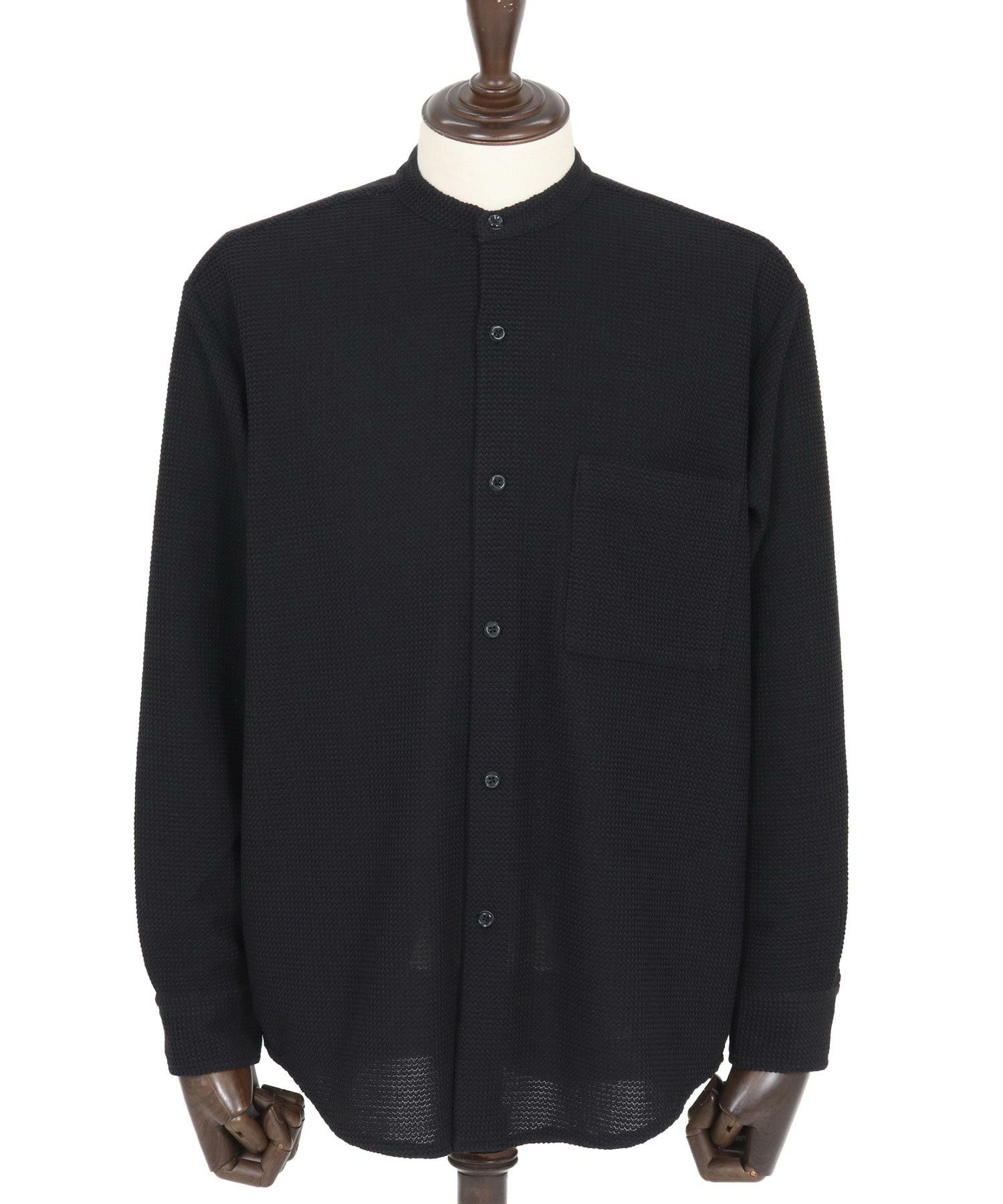 CAMBIO(カンビオ)】ラッセル編みバンドカラーシャツ(CA01-55110