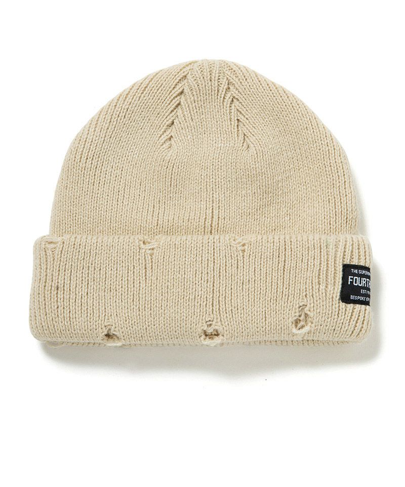 430(フォーサーティ)】DAMAGE BEANIE ビーニー ニット帽(25-170