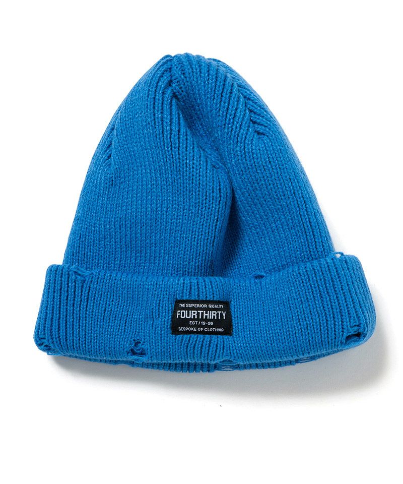 430(フォーサーティ)】DAMAGE BEANIE ビーニー ニット帽(25-170