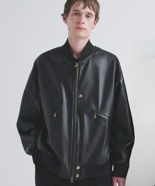 【CULLNI(クルニ)】【予約販売9月下旬～10月上旬入荷】Faux Leather MA-1 ジャケット(25-AW-017B)